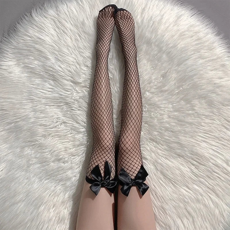 Chaussettes longues au-dessus du genou, bas hauts en dentelle
