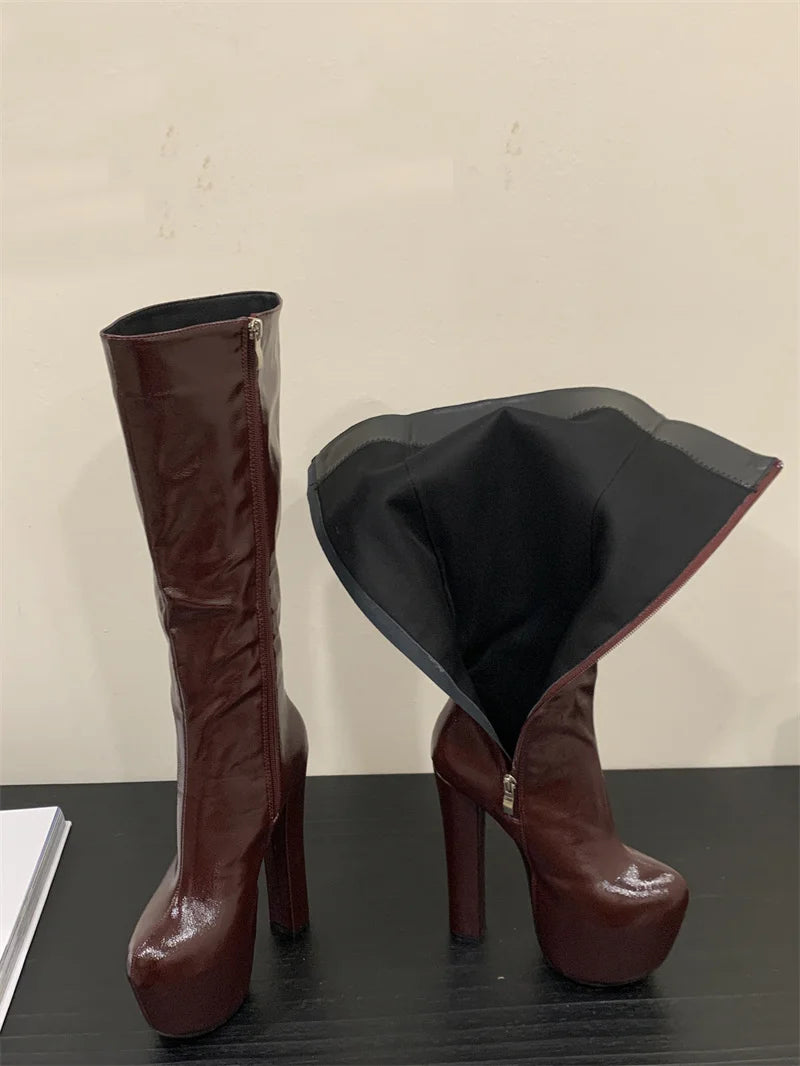 Talons Plateforme Bottes Hautes
