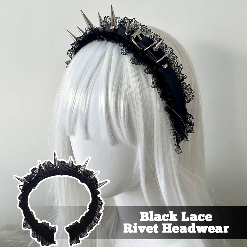 Bandeau à rivets, coiffure Cosplay, argent doré, accessoires pour cheveux