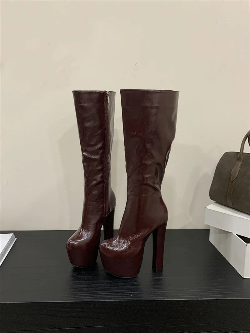 Talons Plateforme Bottes Hautes