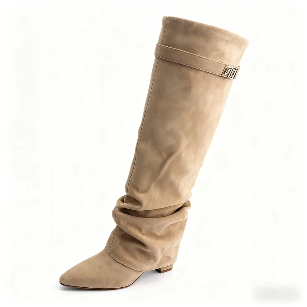 Bottes hautes à talons hauts et épais