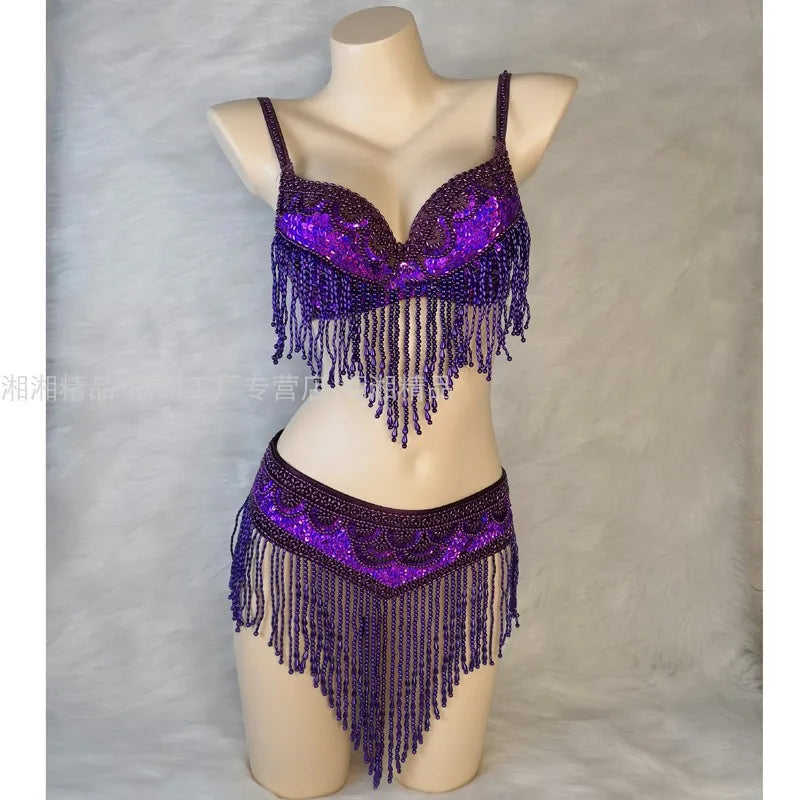 Costume 2 pièces ensemble soutien-gorge ceinture