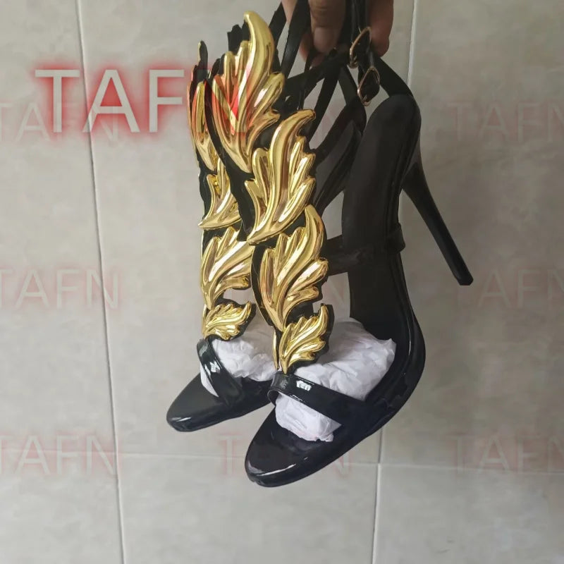 Sandales gladiateur à bout ouvert et à talons fins