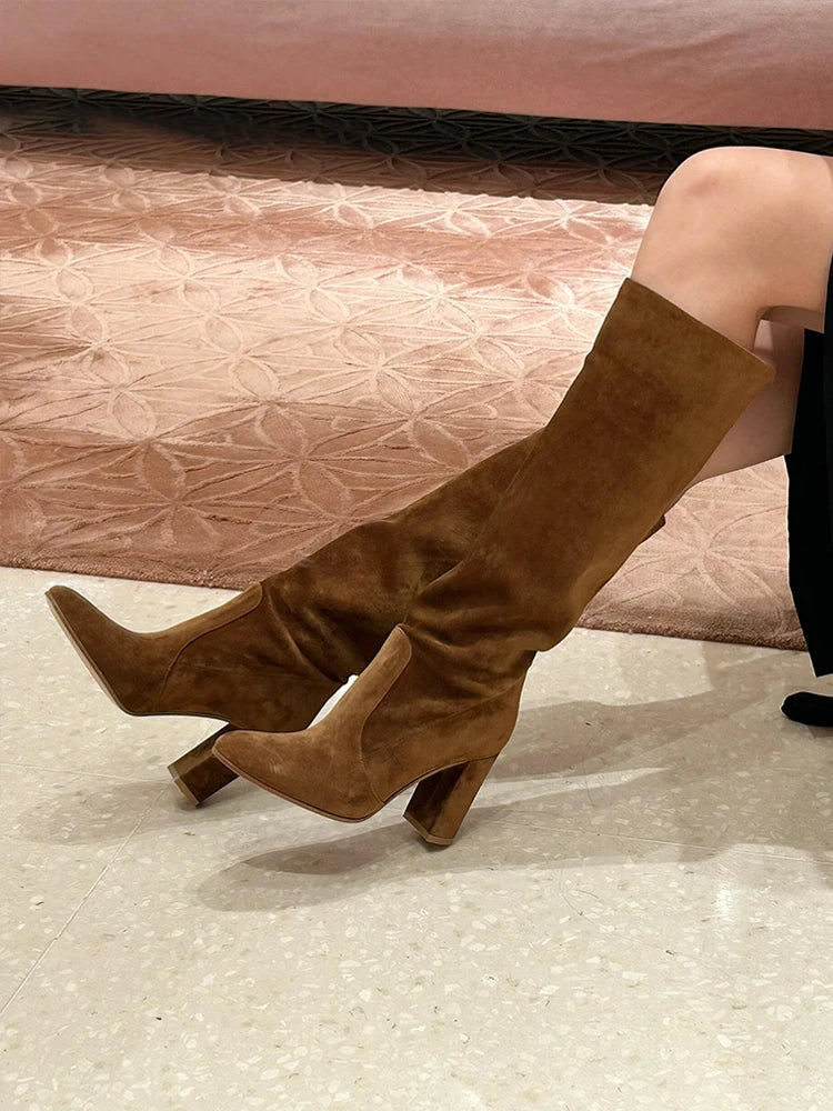 Bottes longues sexy à talons hauts chaussures élégantes