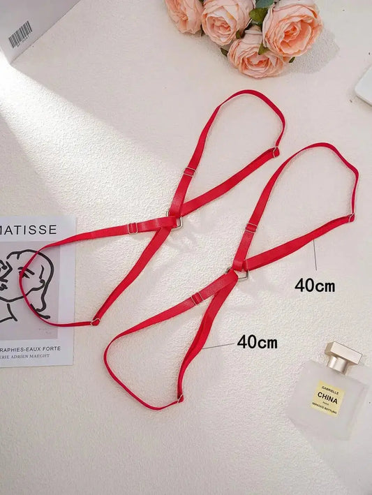 Porte-jarretelles élastiques à double couche, motif cœur Clickbing Market