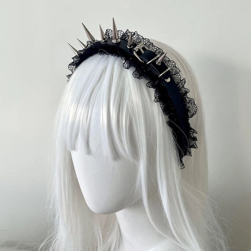 Bandeau à rivets, coiffure Cosplay, argent doré, accessoires pour cheveux