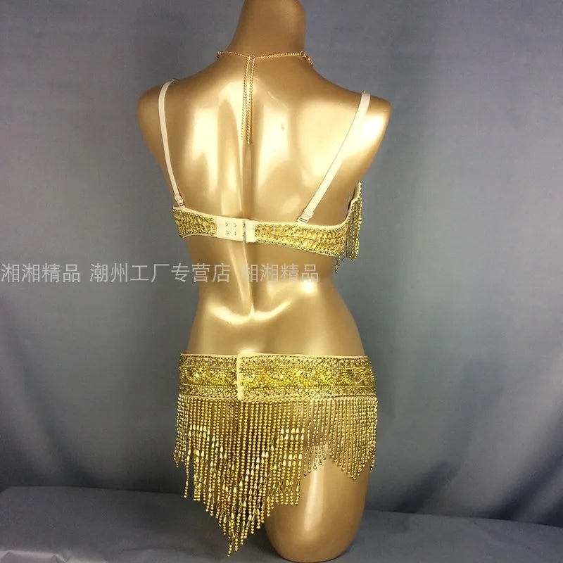 Costume 2 pièces ensemble soutien-gorge ceinture