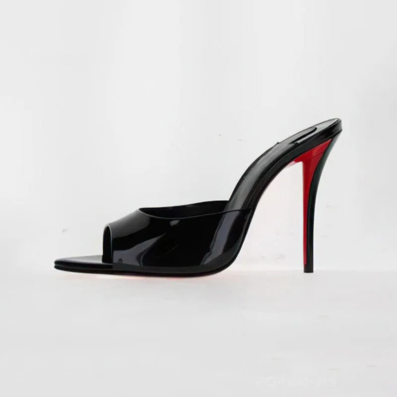 Chaussures en forme de bouche de poisson, pantoufles sexy une pièce