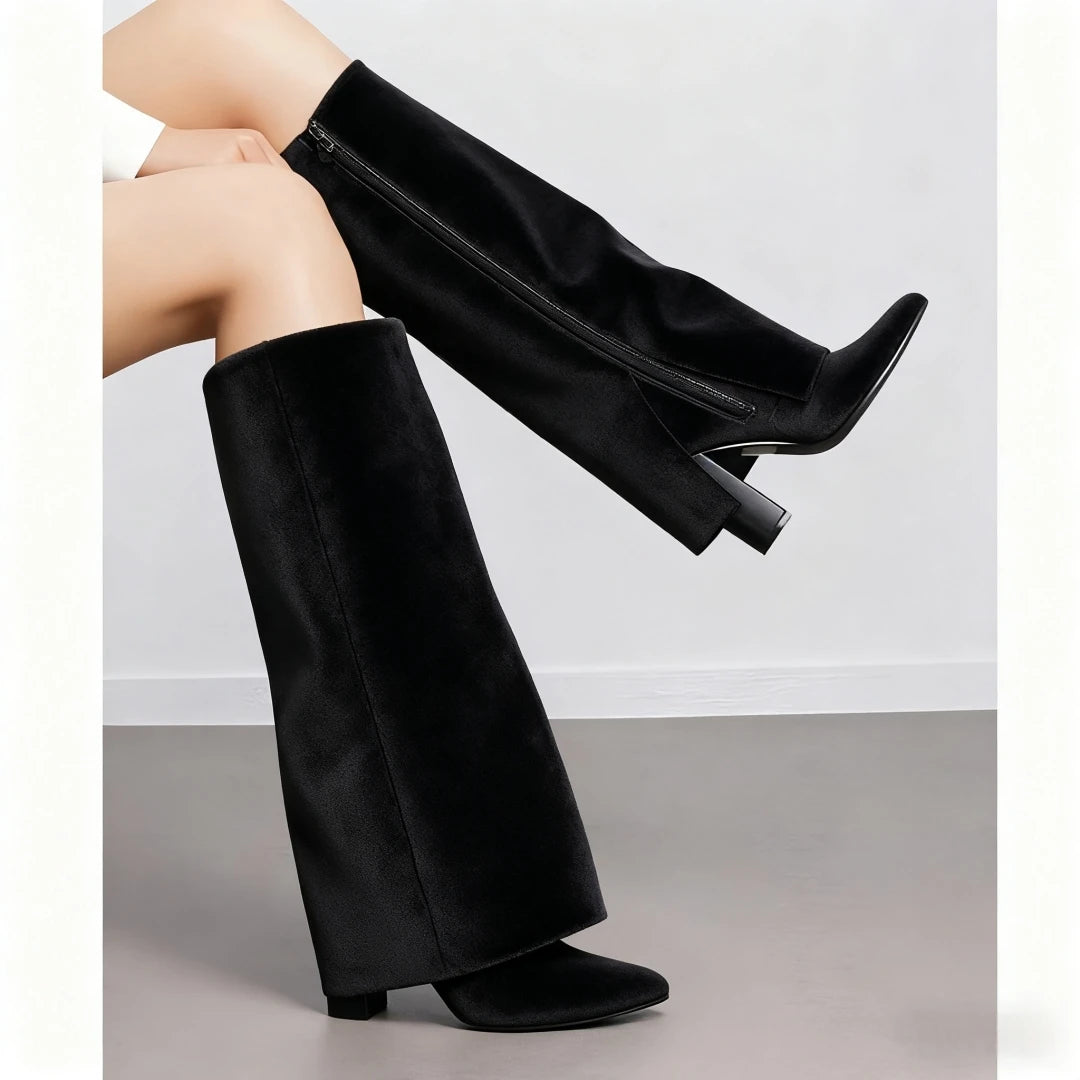 Bottes hautes à talons hauts et épais
