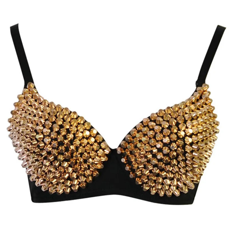 Soutien-gorge push-up sexy à rivets argentés
