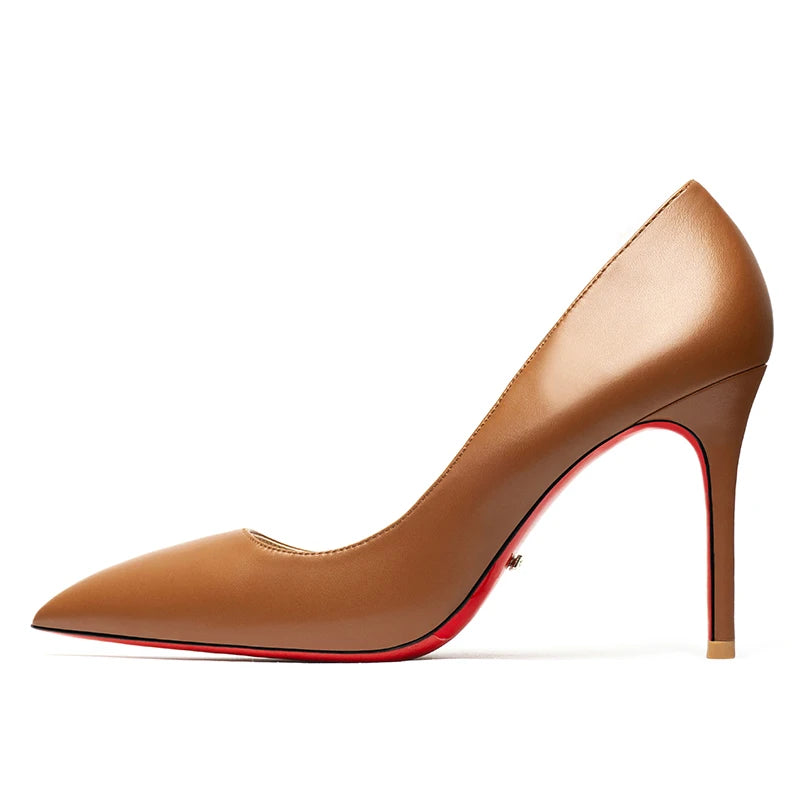 Escarpins à talons hauts de 12 cm noires et mates, à bout pointu