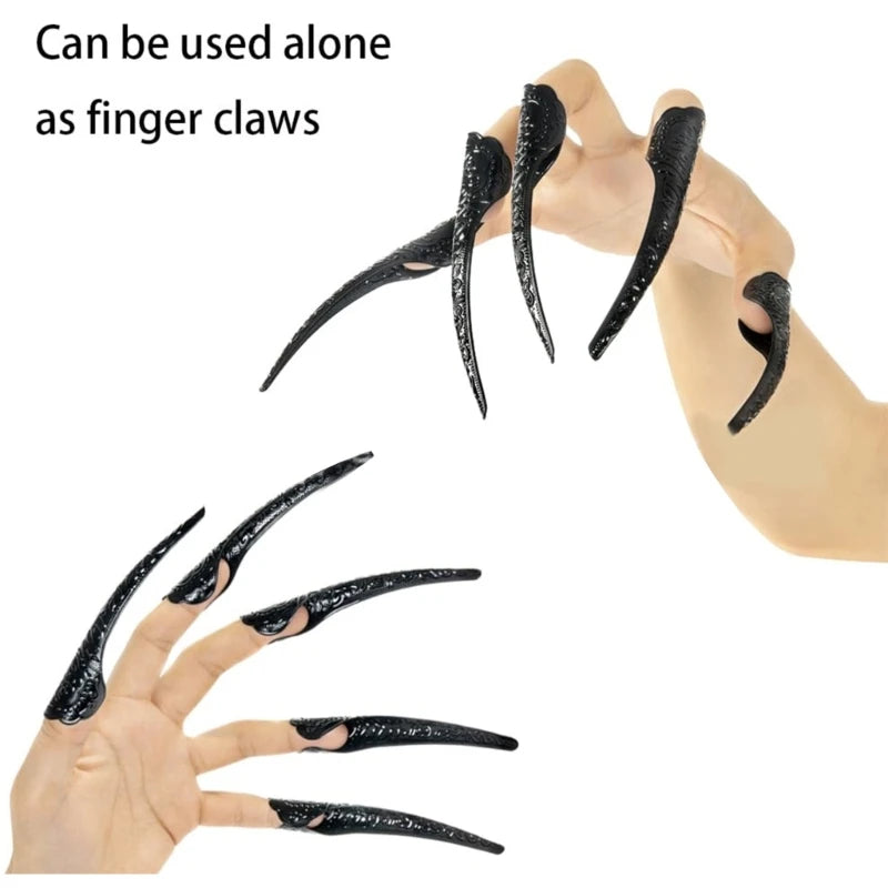 Gants à ongles longs et effrayants, accessoires de costume