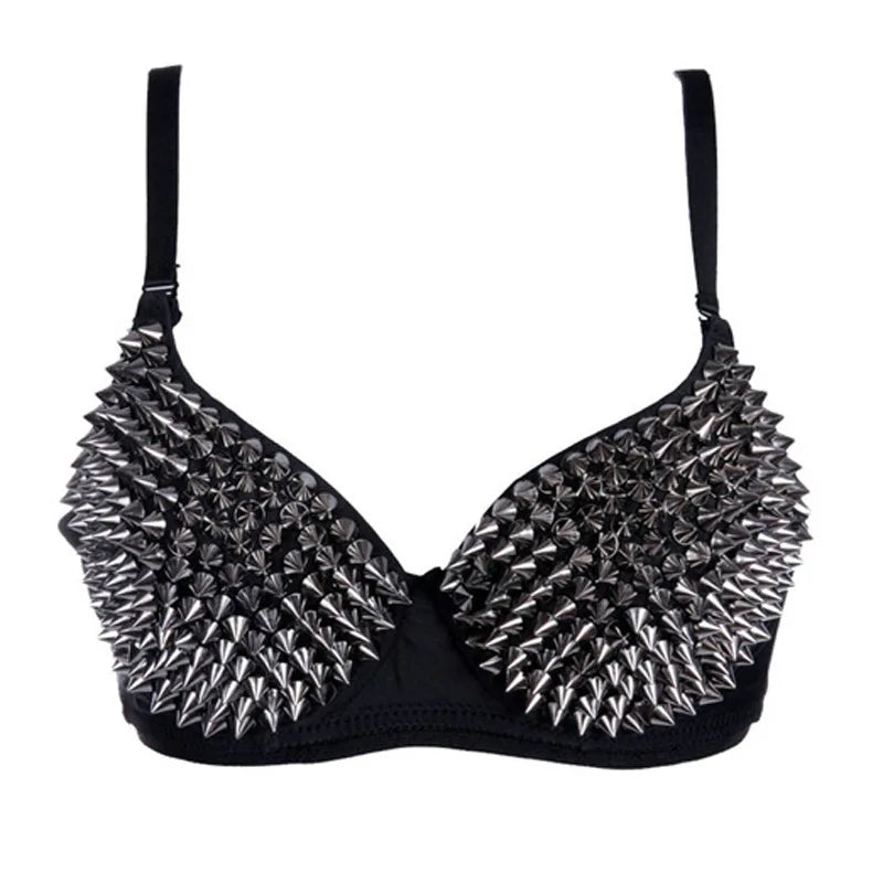 Soutien-gorge push-up sexy à rivets argentés