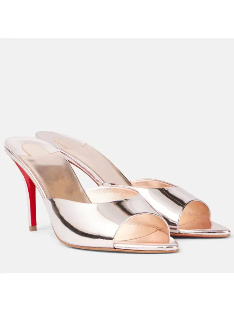 Chaussures en forme de bouche de poisson, pantoufles sexy une pièce