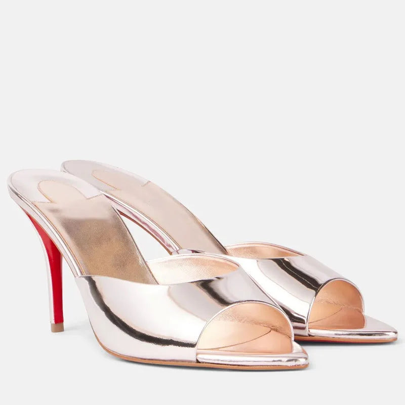 Chaussures en forme de bouche de poisson, pantoufles sexy une pièce