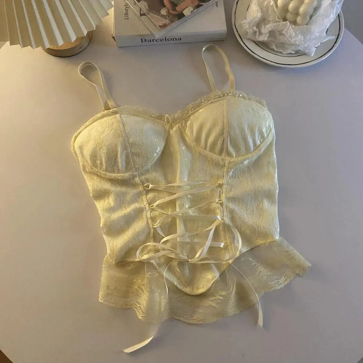 Corset dentelle bandage T-shirt camisole fronde débardeur mode gilet sans manches Clickbing Market