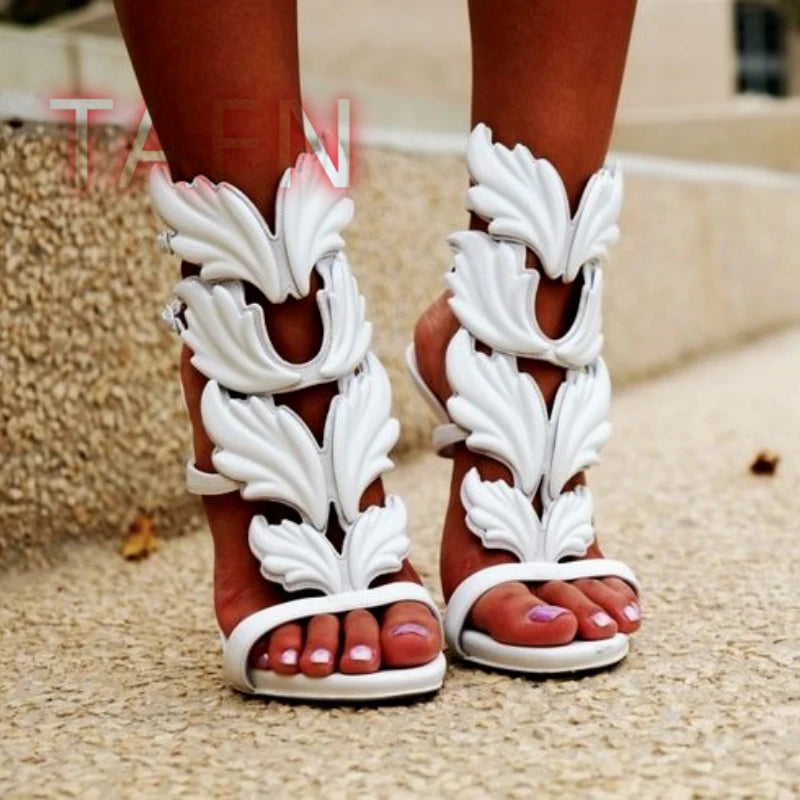 Sandales gladiateur à bout ouvert et à talons fins