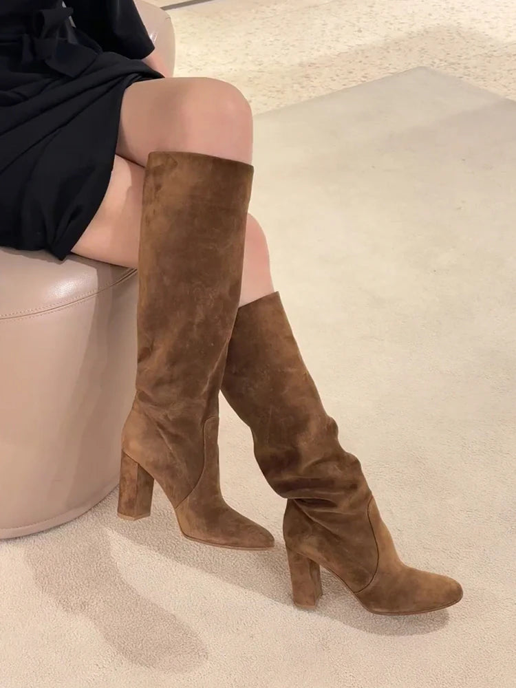 Bottes longues sexy à talons hauts chaussures élégantes