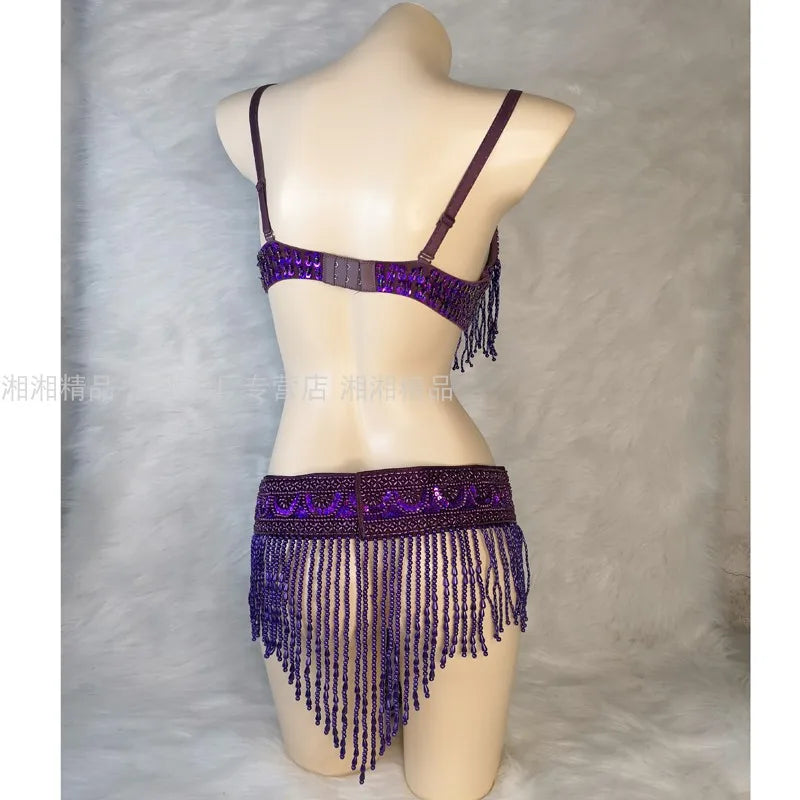 Costume 2 pièces ensemble soutien-gorge ceinture