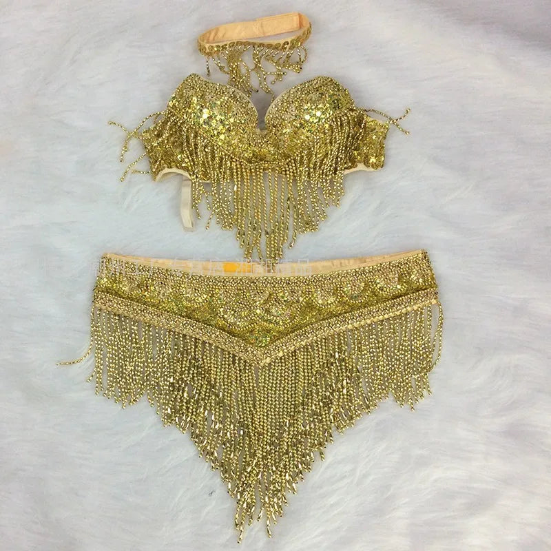 Costume 2 pièces ensemble soutien-gorge ceinture