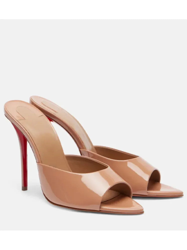 Chaussures en forme de bouche de poisson, pantoufles sexy une pièce