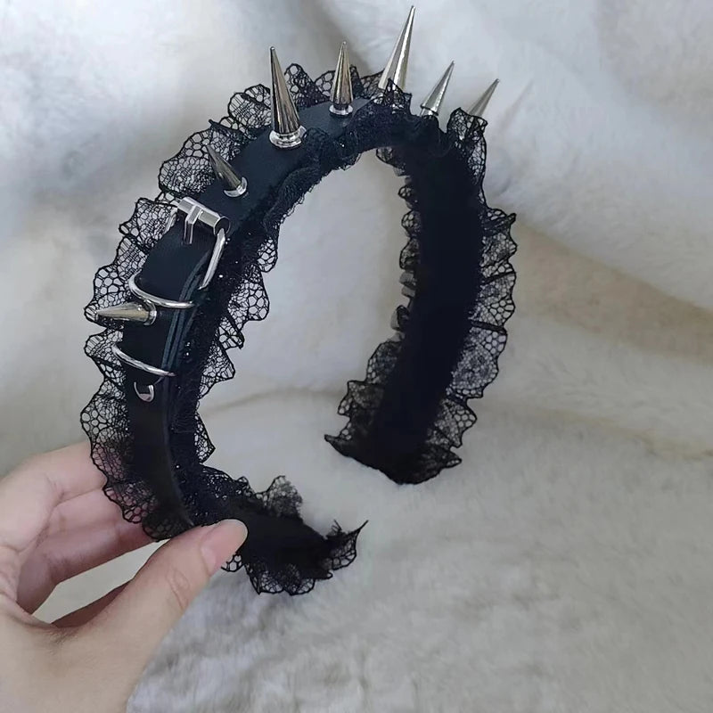 Bandeau à rivets, coiffure Cosplay, argent doré, accessoires pour cheveux