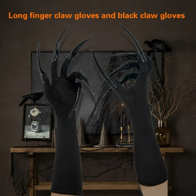 Gants à ongles longs et effrayants, accessoires de costume