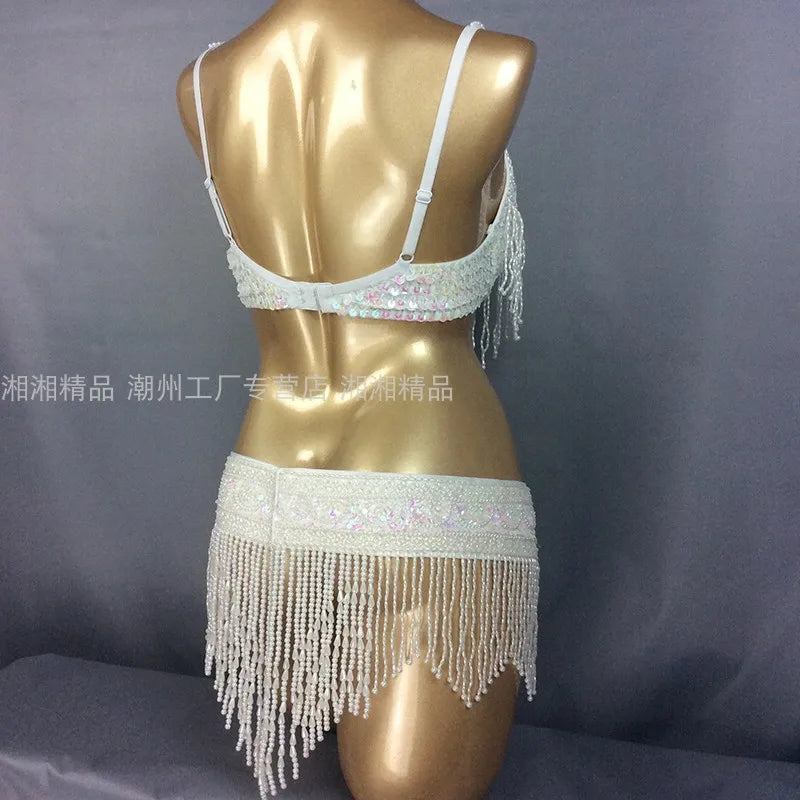 Costume 2 pièces ensemble soutien-gorge ceinture