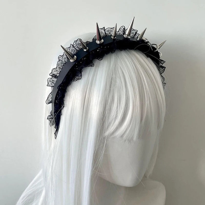 Bandeau à rivets, coiffure Cosplay, argent doré, accessoires pour cheveux