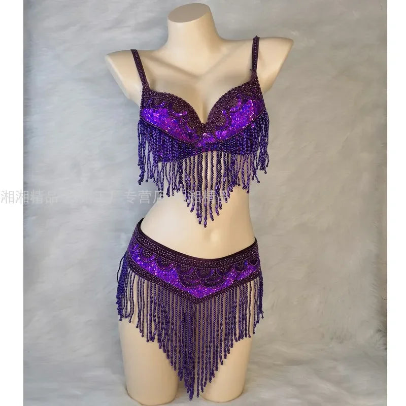 Costume 2 pièces ensemble soutien-gorge ceinture