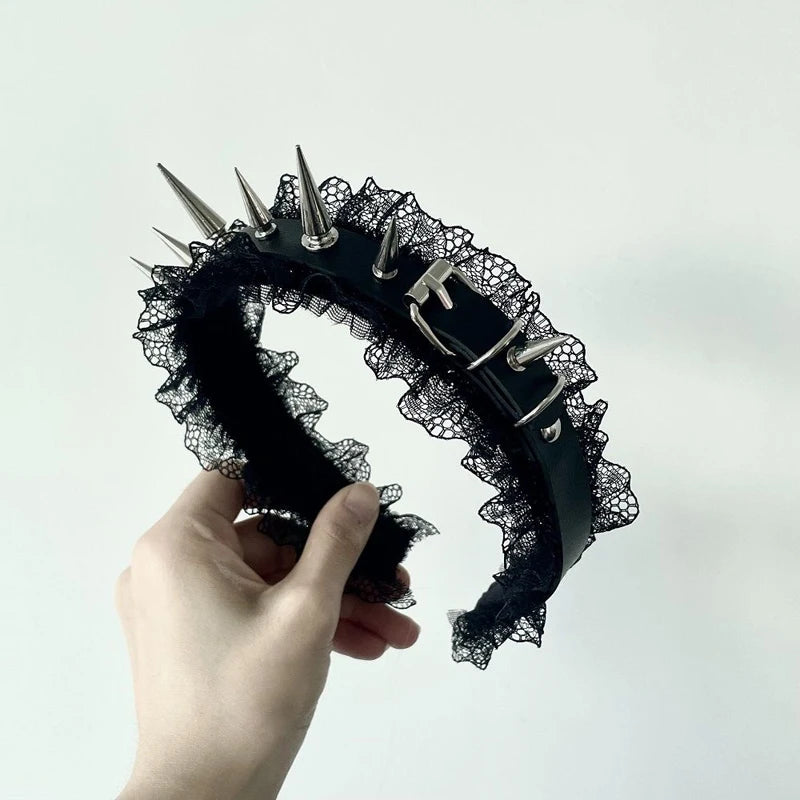 Bandeau à rivets, coiffure Cosplay, argent doré, accessoires pour cheveux