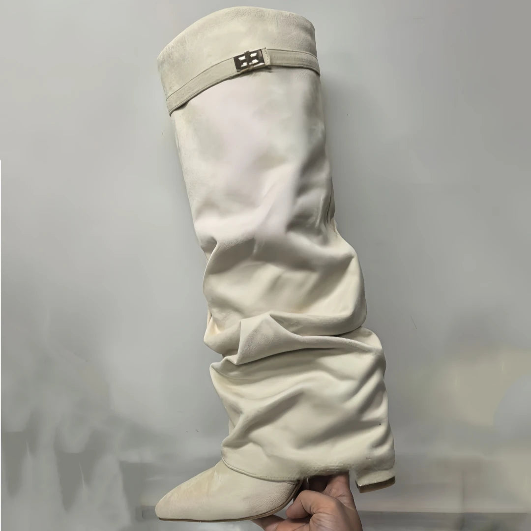 Bottes hautes à talons hauts et épais