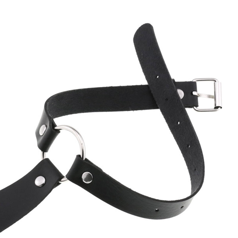 Collier ras du cou en similicuir noir