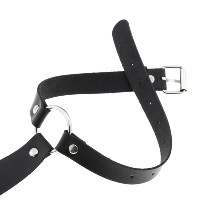 Collier ras du cou en similicuir noir
