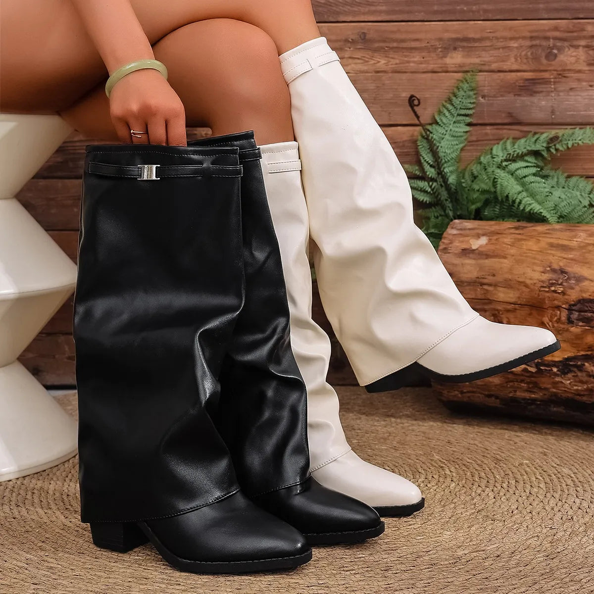 Bottes hautes à talons hauts