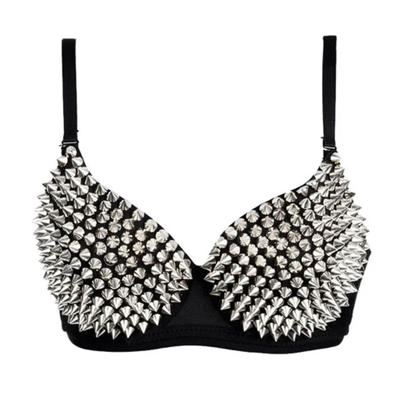 Soutien-gorge push-up sexy à rivets argentés