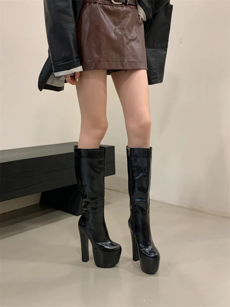 Talons Plateforme Bottes Hautes