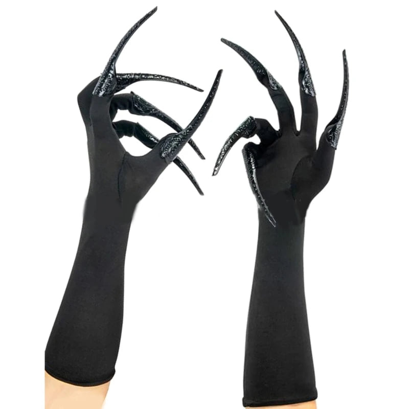 Gants à ongles longs et effrayants, accessoires de costume