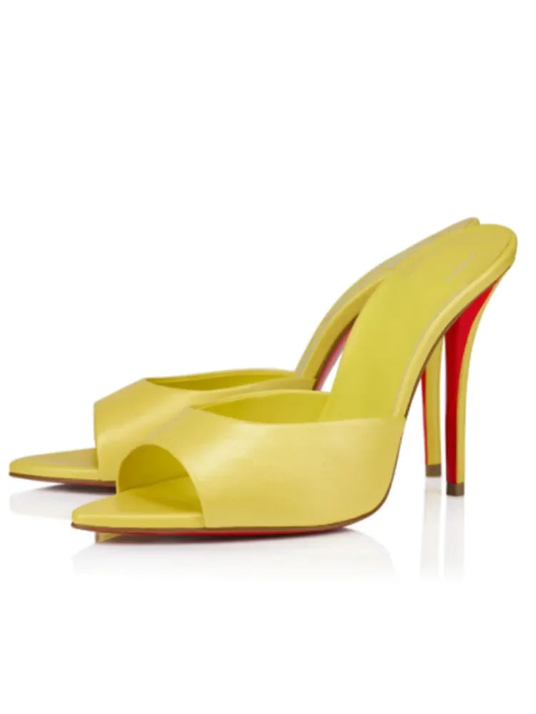 Chaussures en forme de bouche de poisson, pantoufles sexy une pièce