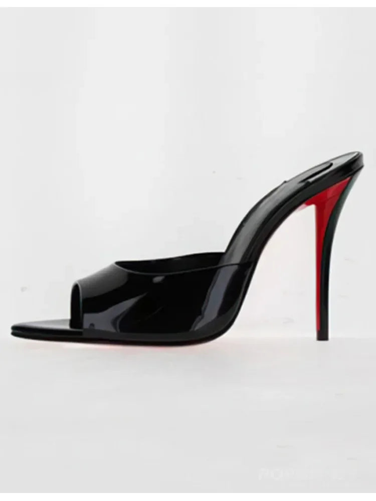 Chaussures en forme de bouche de poisson, pantoufles sexy une pièce