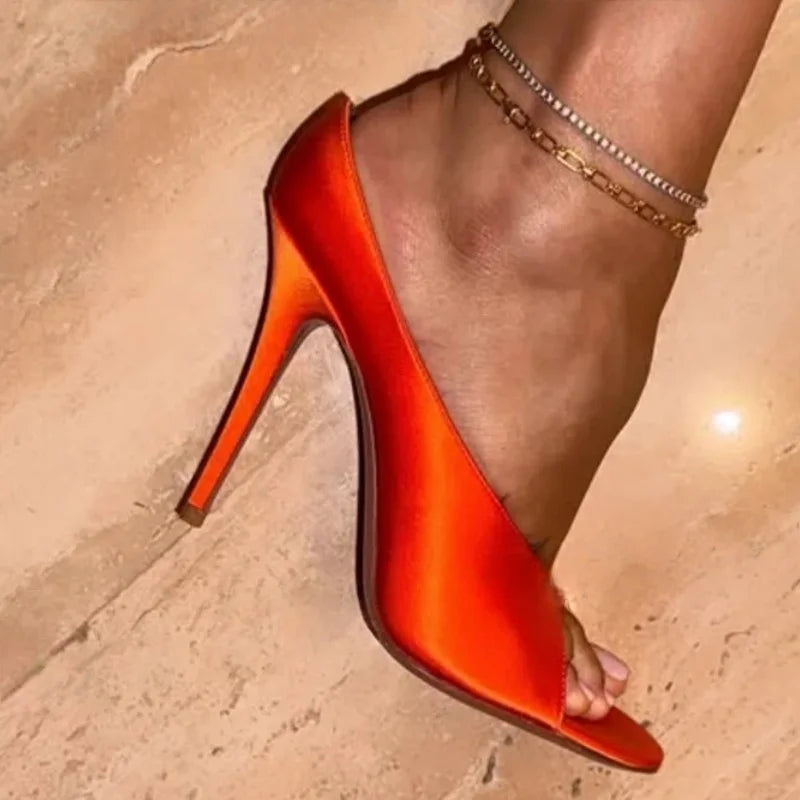Sandales à talons aiguilles à bout ouvert sexy