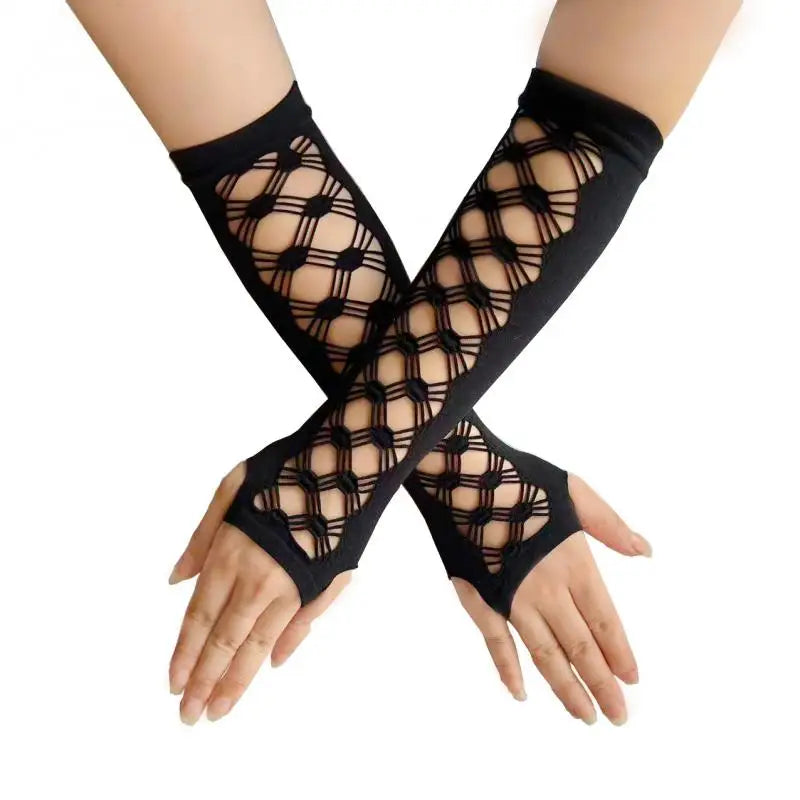Gants, nœud floqué, châle en dentelle