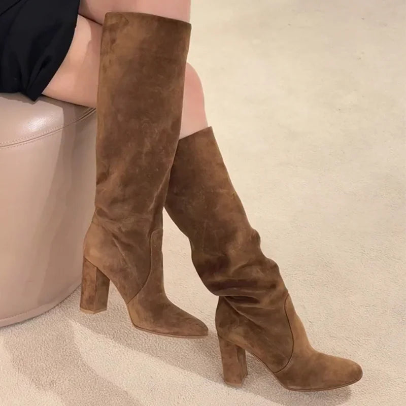 Bottes longues sexy à talons hauts chaussures élégantes