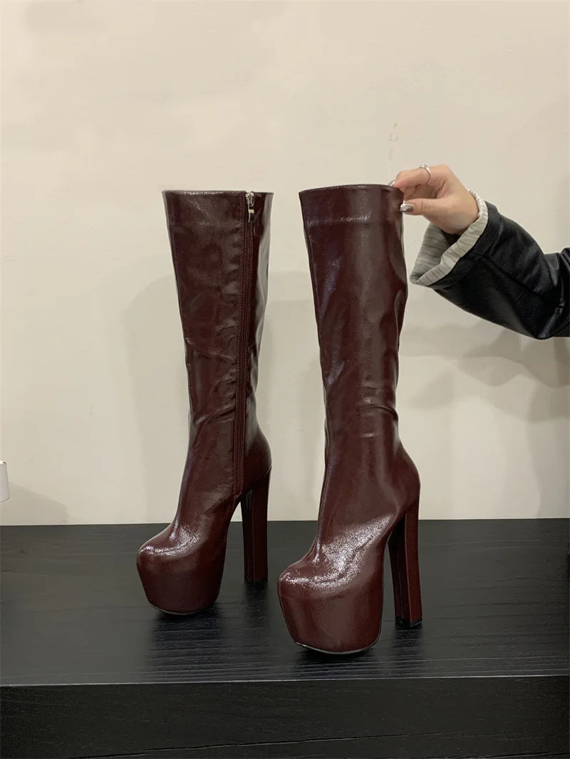 Talons Plateforme Bottes Hautes