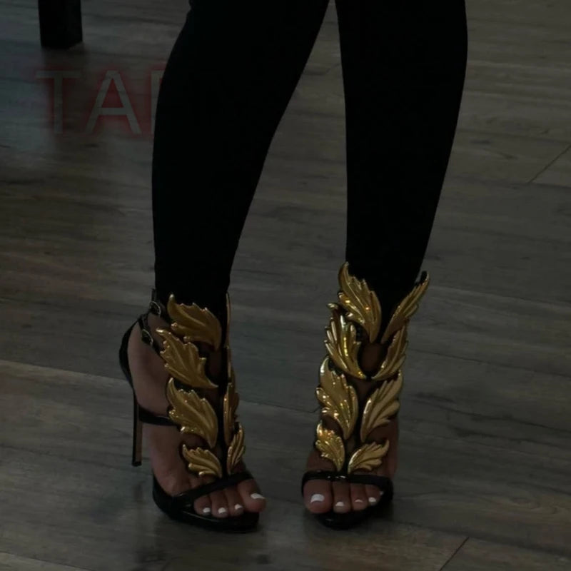 Sandales gladiateur à bout ouvert et à talons fins