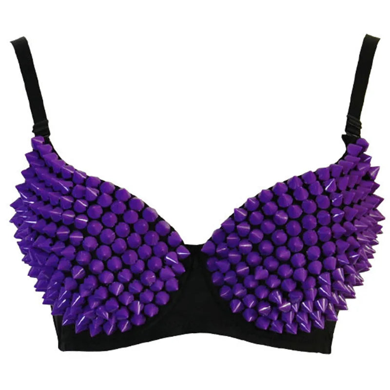 Soutien-gorge push-up sexy à rivets argentés