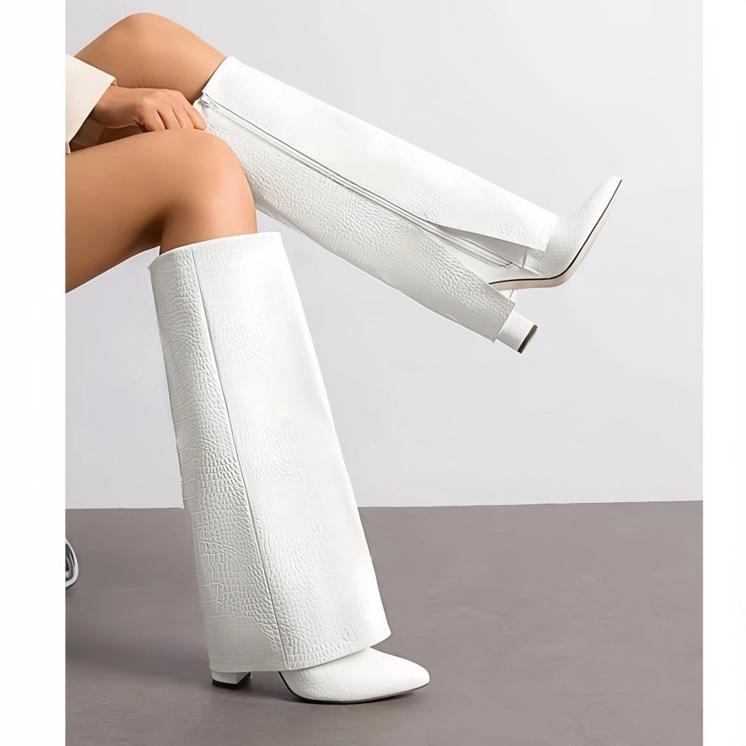 Bottes hautes à talons hauts et épais