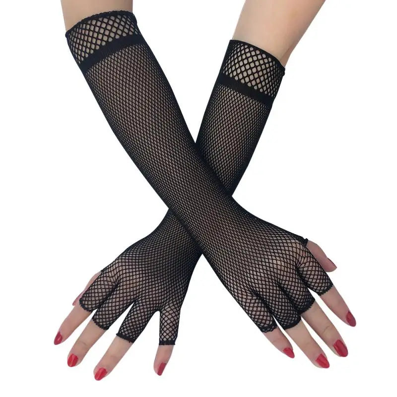 Gants, nœud floqué, châle en dentelle