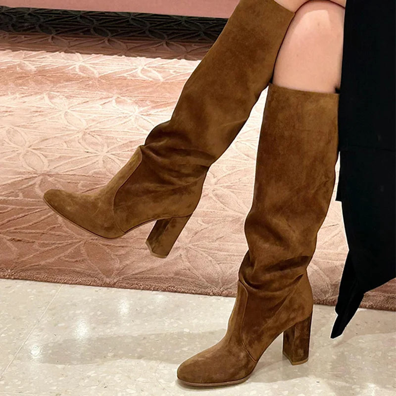 Bottes longues sexy à talons hauts chaussures élégantes