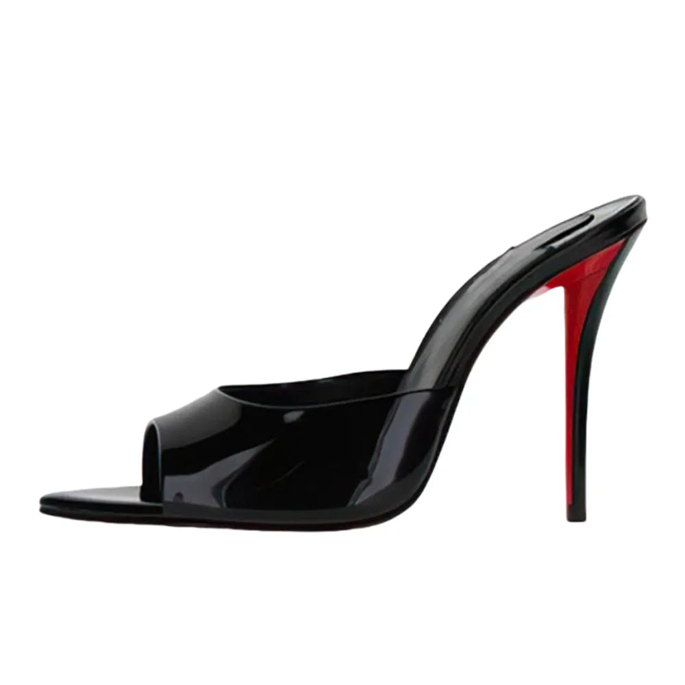 Chaussures en forme de bouche de poisson, pantoufles sexy une pièce